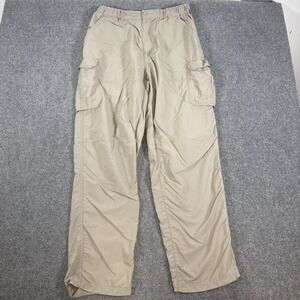 REI Pants Mens Large (Fits 30x31) Tan Beige Cargo Nylon UPF 50+ Hiking Outdoors
